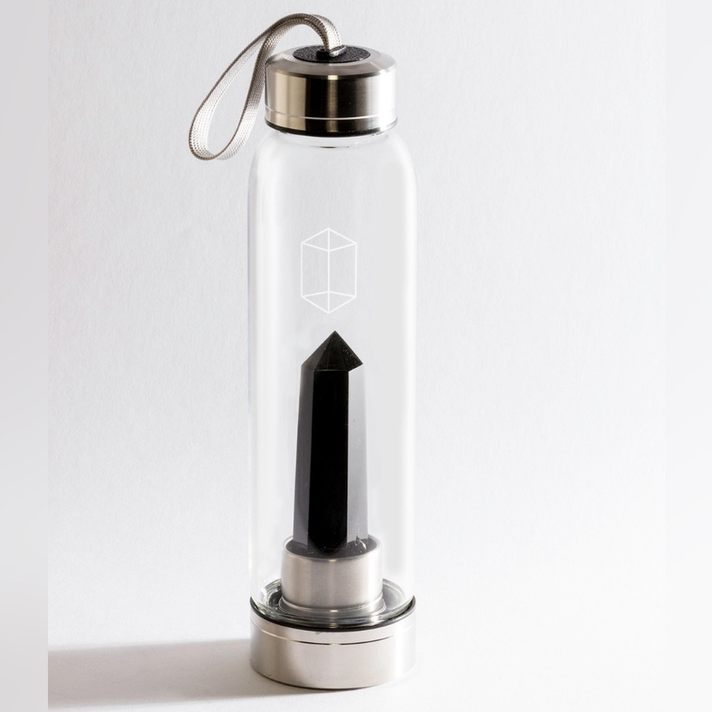Glacce Crystal Elixir Water Bottle in Obsidian